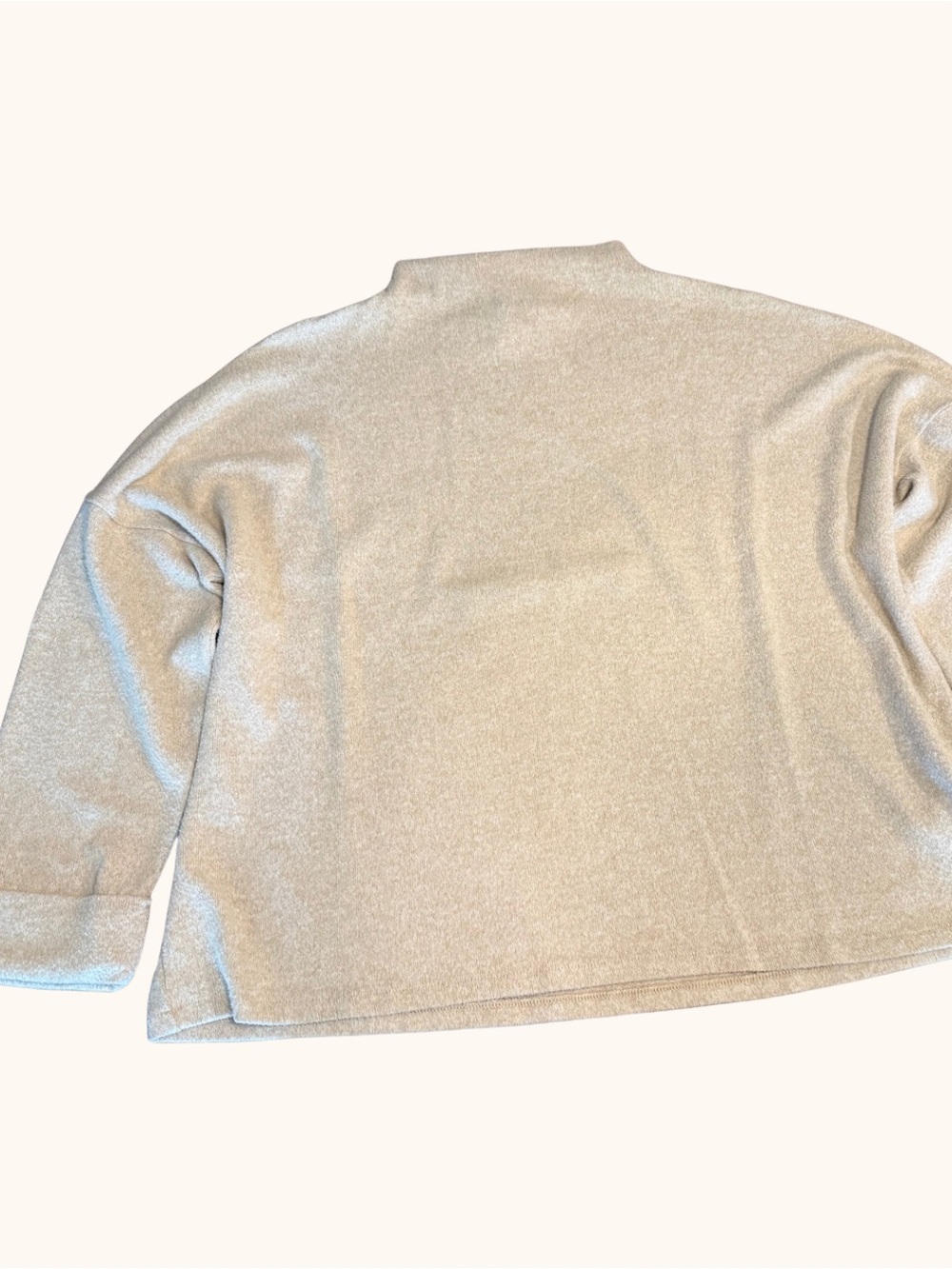 H&M Oatmeal Mock Neck Boxy Sweater Size L